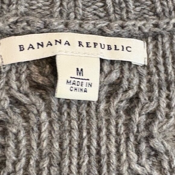 Banana Republic Alpaca-Blend Gray Short-Sleeved Sweater/Cardigan, Size Medium - Picture 3 of 5